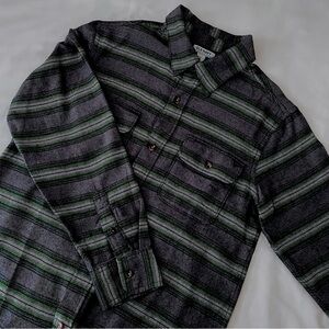 Old Navy, Boys Twill Button Down, Size XL, Charcoal Grey, Medium Grey and Green